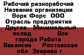 Рабочий-разнорабочий › Название организации ­ Ворк Форс, ООО › Отрасль предприятия ­ Другое › Минимальный оклад ­ 27 000 - Все города Работа » Вакансии   . Ростовская обл.,Зверево г.